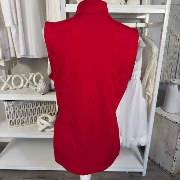 Weekends by Chico's Women's Size XS Red and Black Zip Up Vest #3404 - Picture 6 of 6